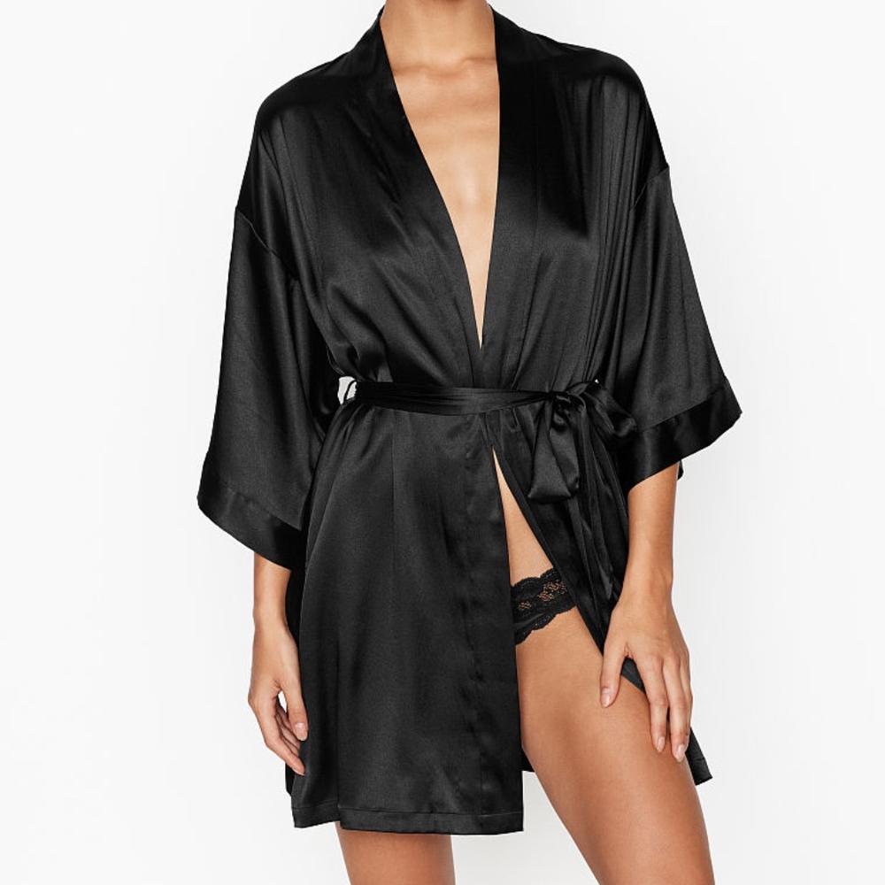 Silky Satin Robe Kimono Short